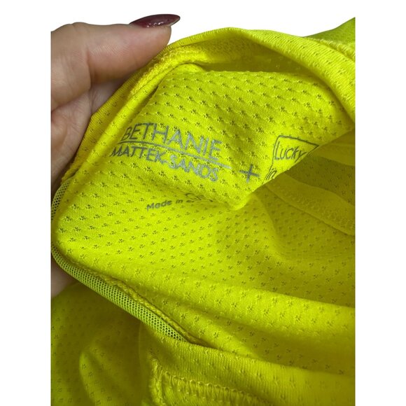 LUCKY IN LOVE X Bethanie Mattek Sands Court Worn Yellow Tank Top Size Small - Picture 7 of 7